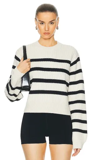 L'Academie by Marianna Brial Striped Sweater in Cream