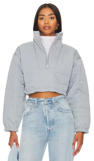 L'Academie Quinn Cropped Pullover in Baby Blue