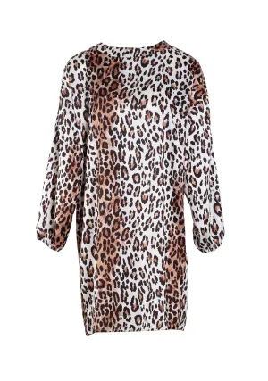 Long-sleeved spotted print dress