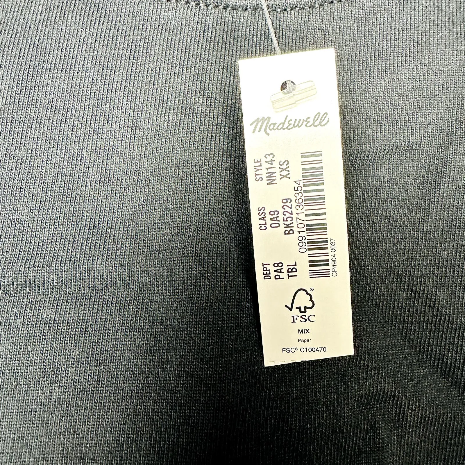 Madewell NWT Black Heavyweight Jersey Crewneck Tee 2XS