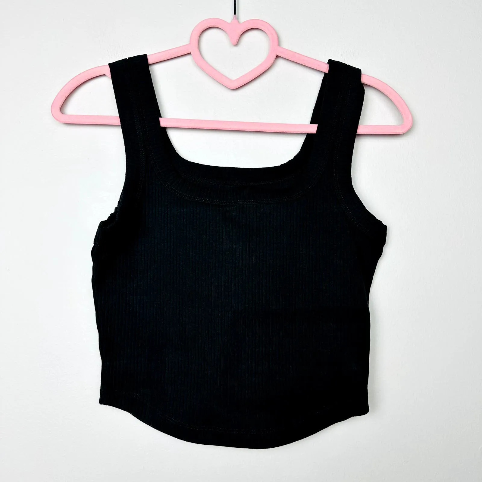 Madewell NWT Black The Tailored Crop Tank in Sleekhold Size XS