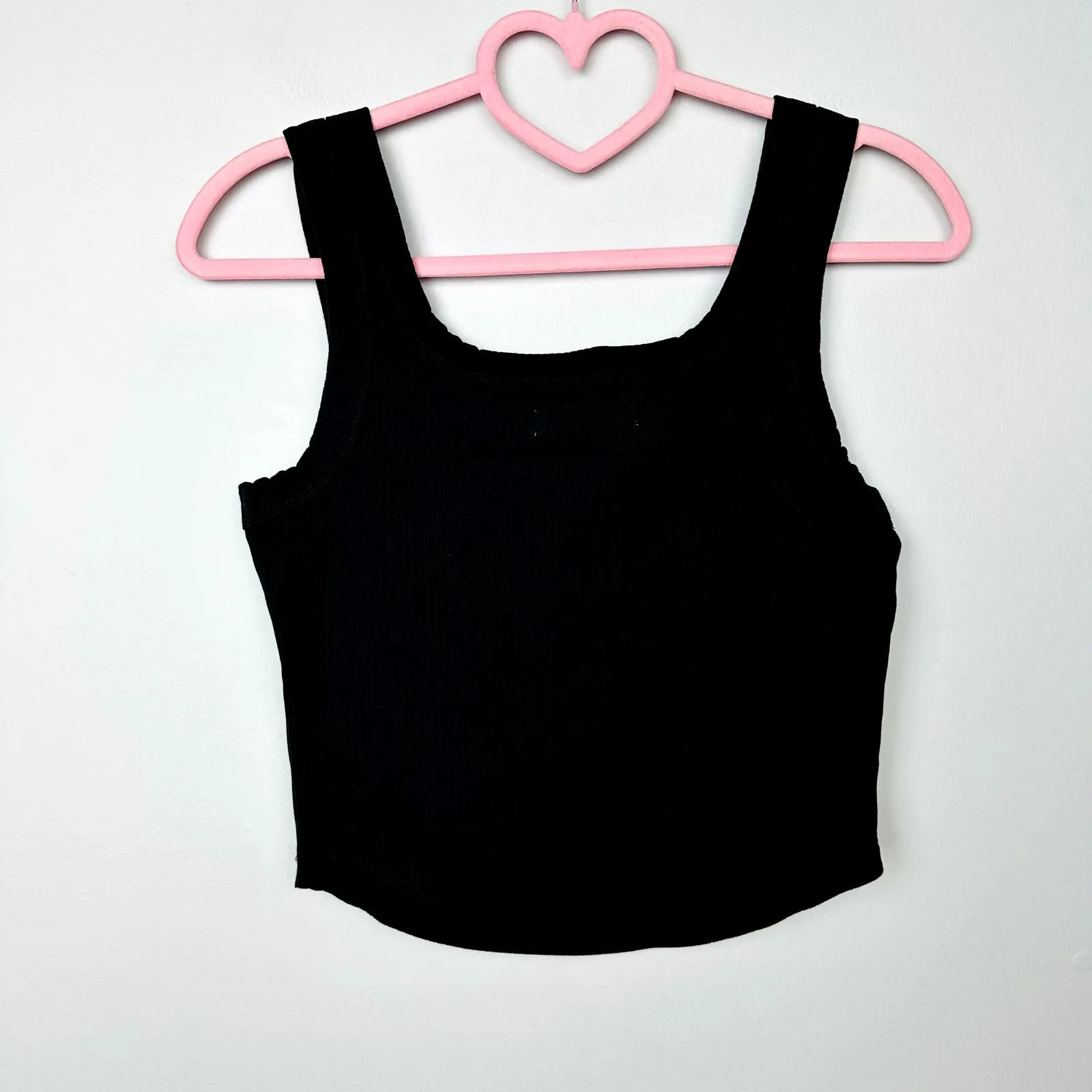 Madewell NWT Black The Tailored Crop Tank in Sleekhold Size XS