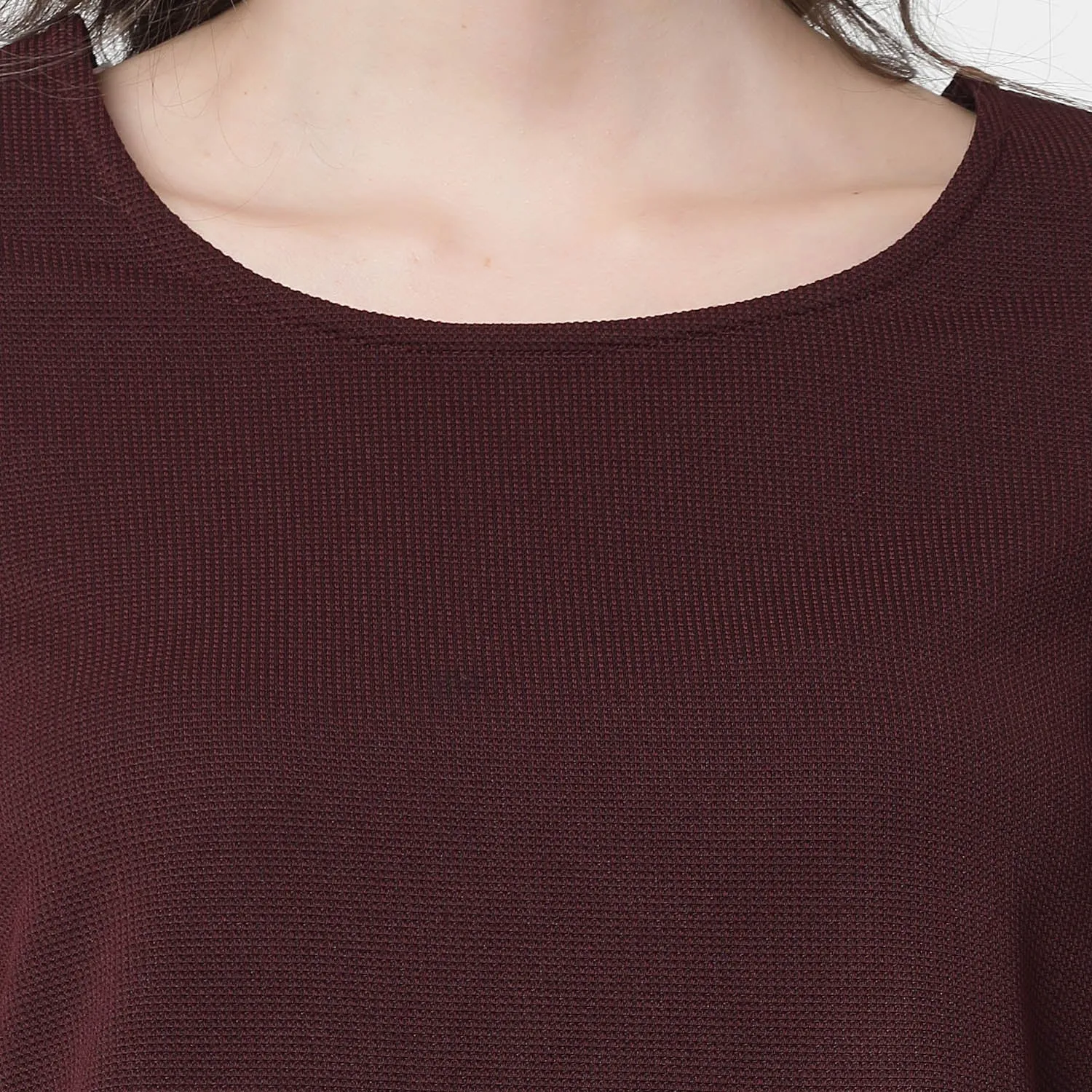 Maroon Lycra Peplum Top