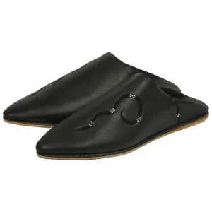 Men's Deco Sarma Black Moroccan Babouches Leather Slippers