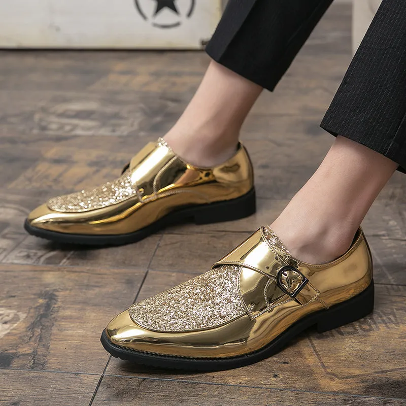 Men's Elegant Shiny SlipOn Dress Shoes for Weddings Or Business