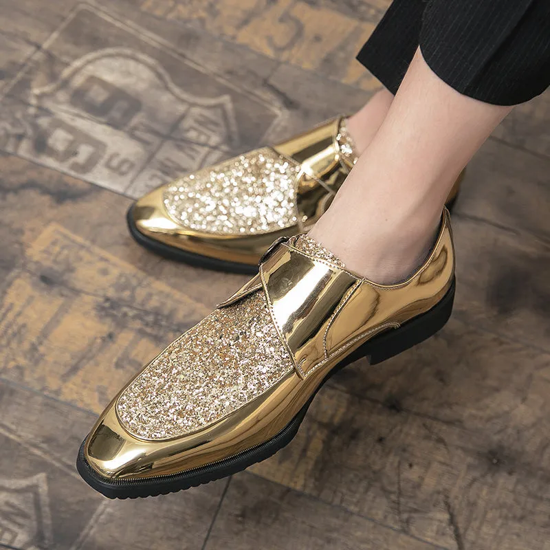 Men's Elegant Shiny SlipOn Dress Shoes for Weddings Or Business