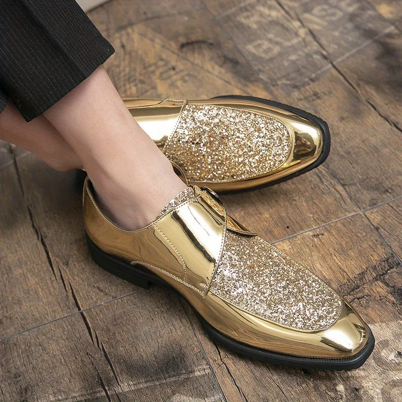 Men's Elegant Shiny SlipOn Dress Shoes for Weddings Or Business