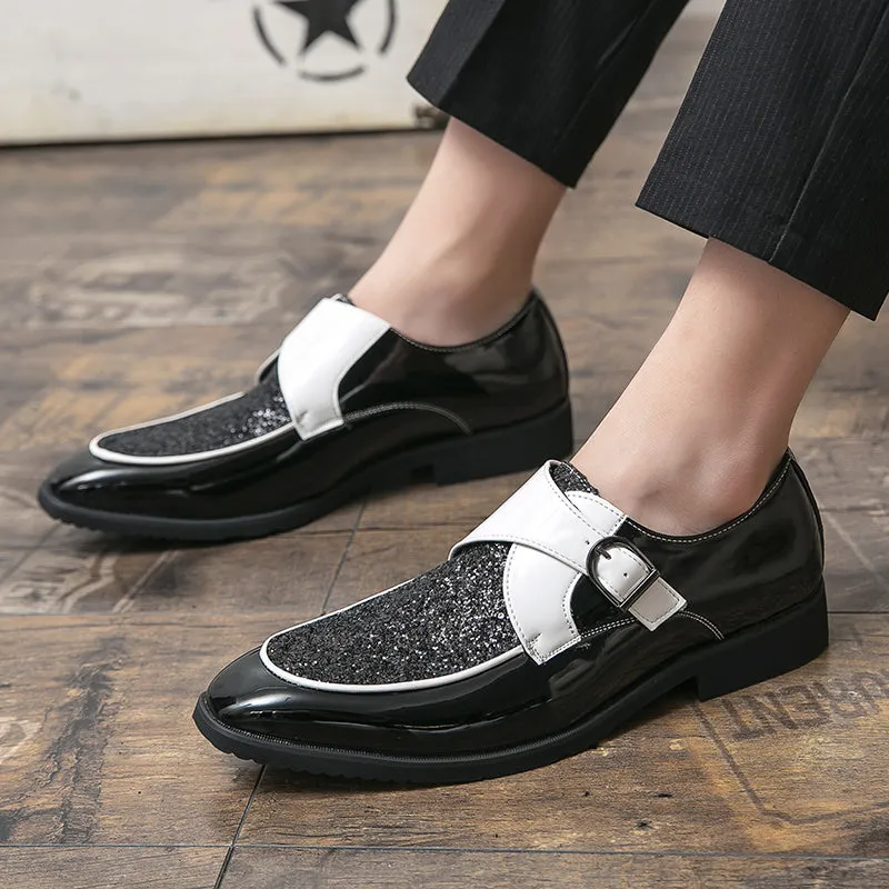 Men's Elegant Shiny SlipOn Dress Shoes for Weddings Or Business