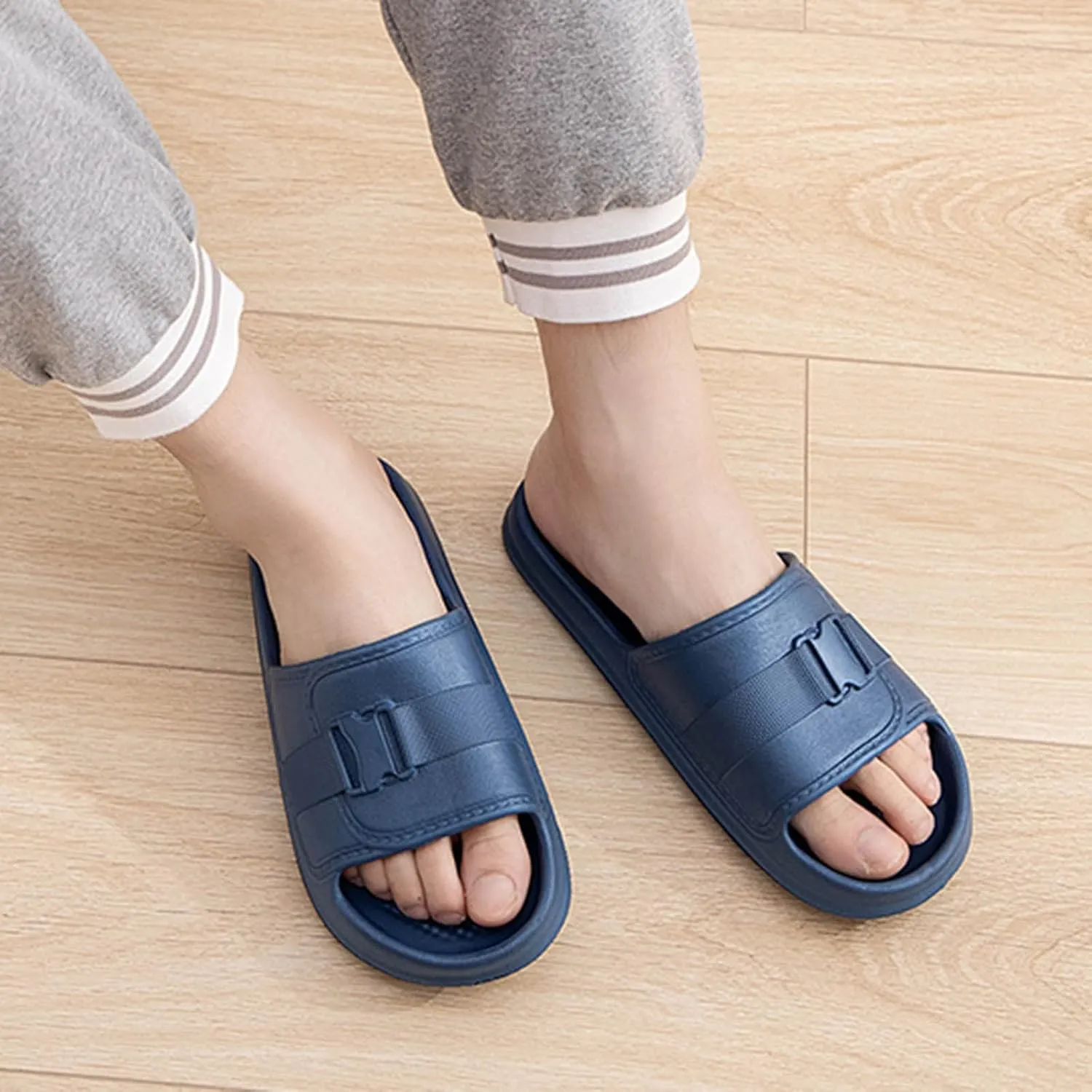 Mens Slippers Womens Slides Bathroom Slippers Men Shower Shoes Women Comfortable Soft Sole Public