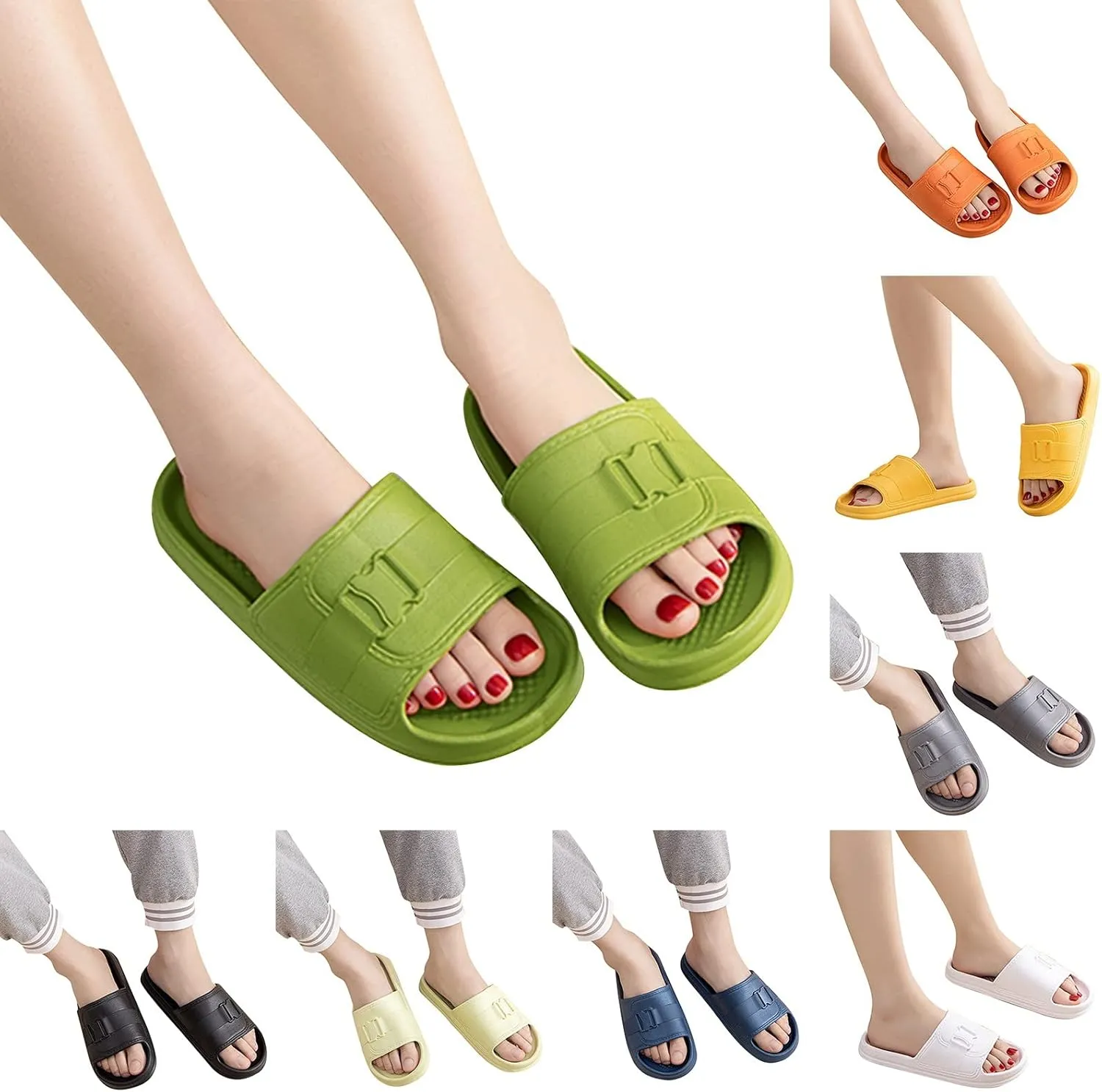 Mens Slippers Womens Slides Bathroom Slippers Men Shower Shoes Women Comfortable Soft Sole Public