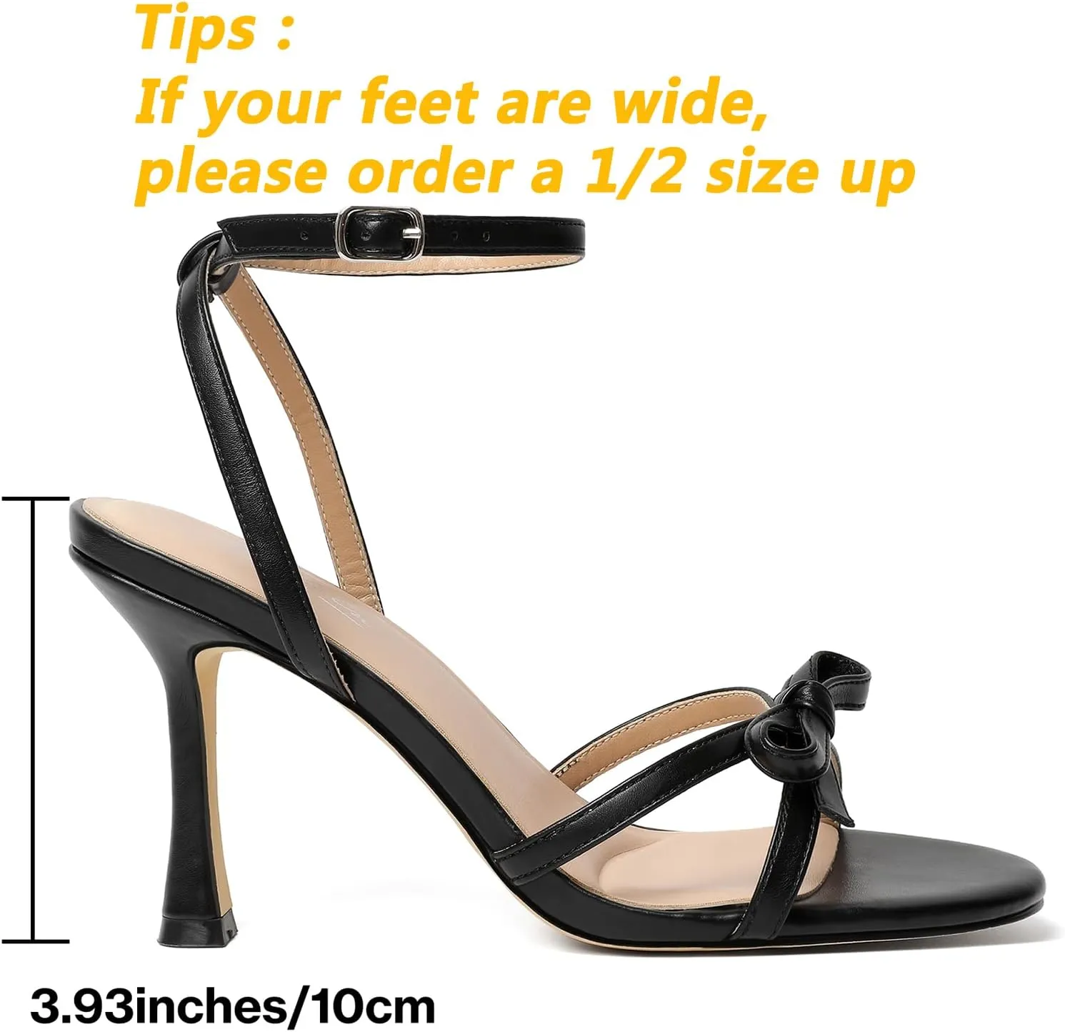 Mostrin Strappy Heels for Women Lace Up Ankle Strap Round Open Toe Stiletto High Heels Women's Heeled Sandals for Prom, Party, Daily