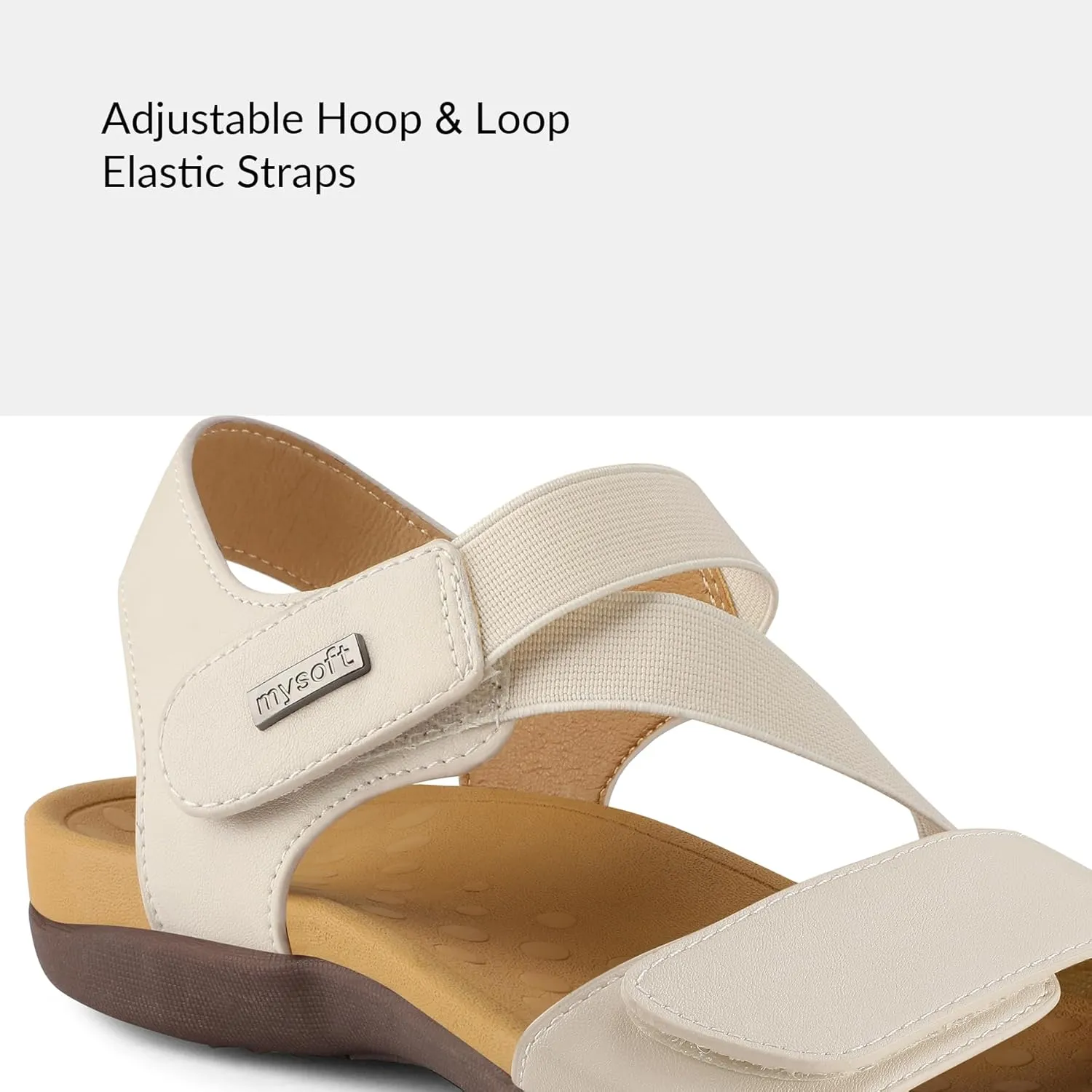 mysoft Women's Arch Support Sandals Orthotic Comfortable Walking Sandals Lightweight Adjustable Summer Outdoor Shoes