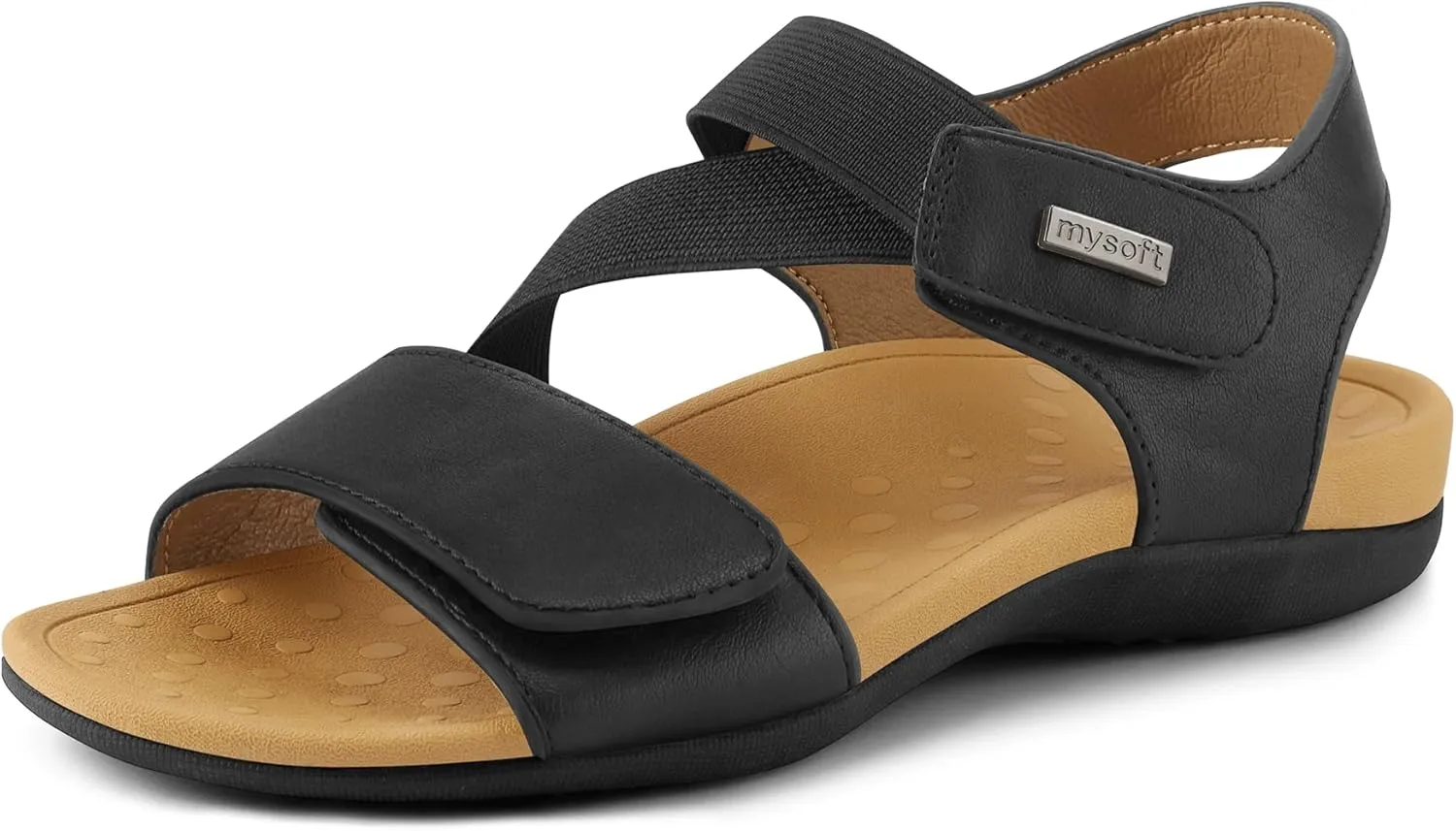 mysoft Women's Arch Support Sandals Orthotic Comfortable Walking Sandals Lightweight Adjustable Summer Outdoor Shoes