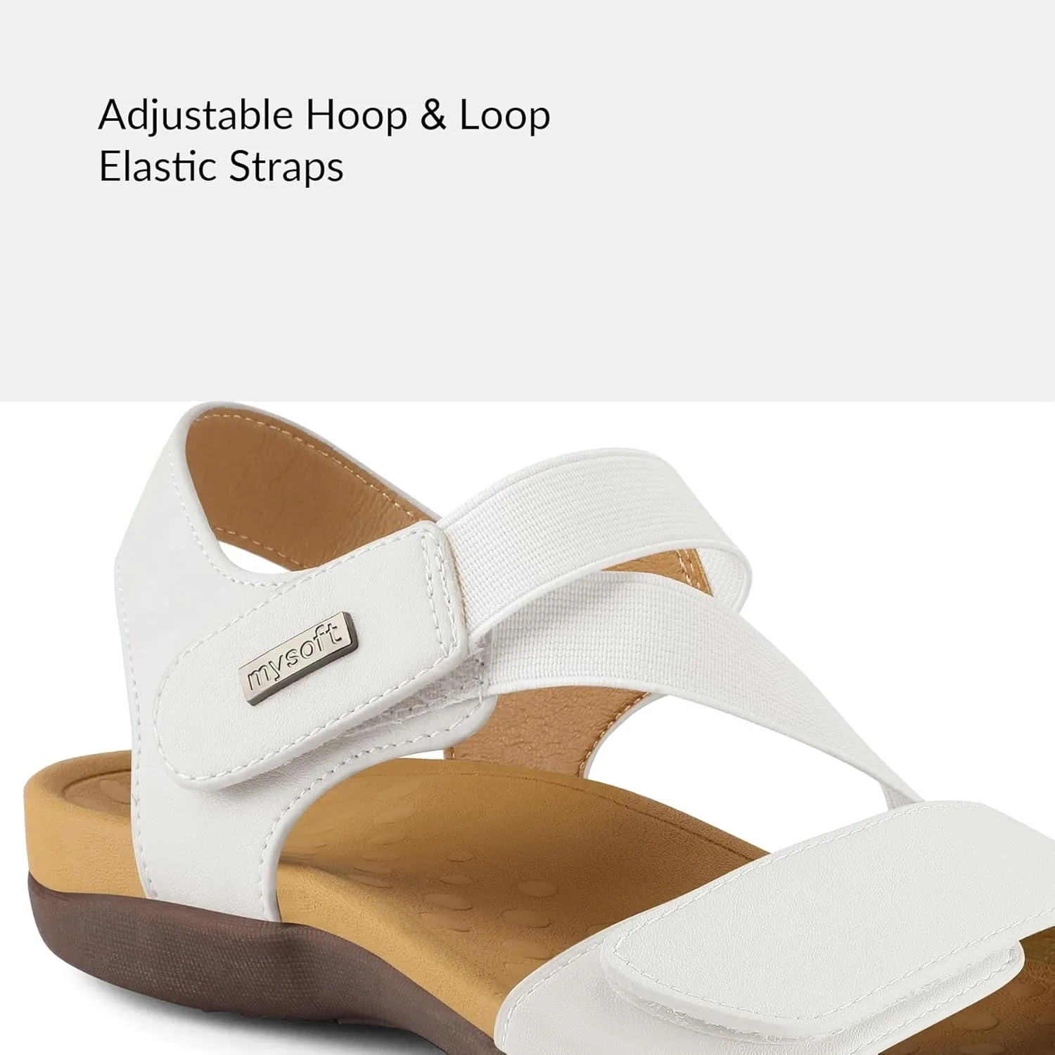 mysoft Women's Arch Support Sandals Orthotic Comfortable Walking Sandals Lightweight Adjustable Summer Outdoor Shoes