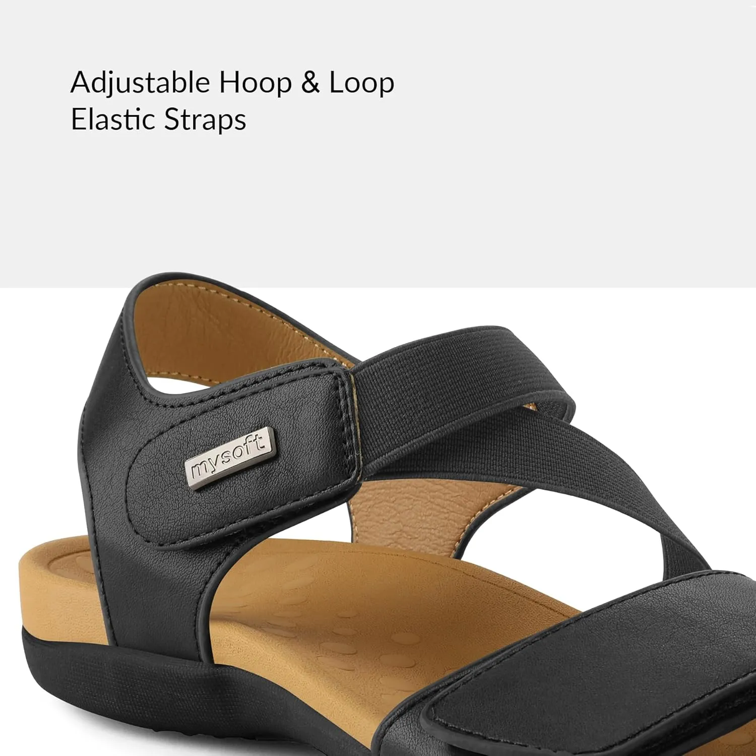 mysoft Women's Arch Support Sandals Orthotic Comfortable Walking Sandals Lightweight Adjustable Summer Outdoor Shoes