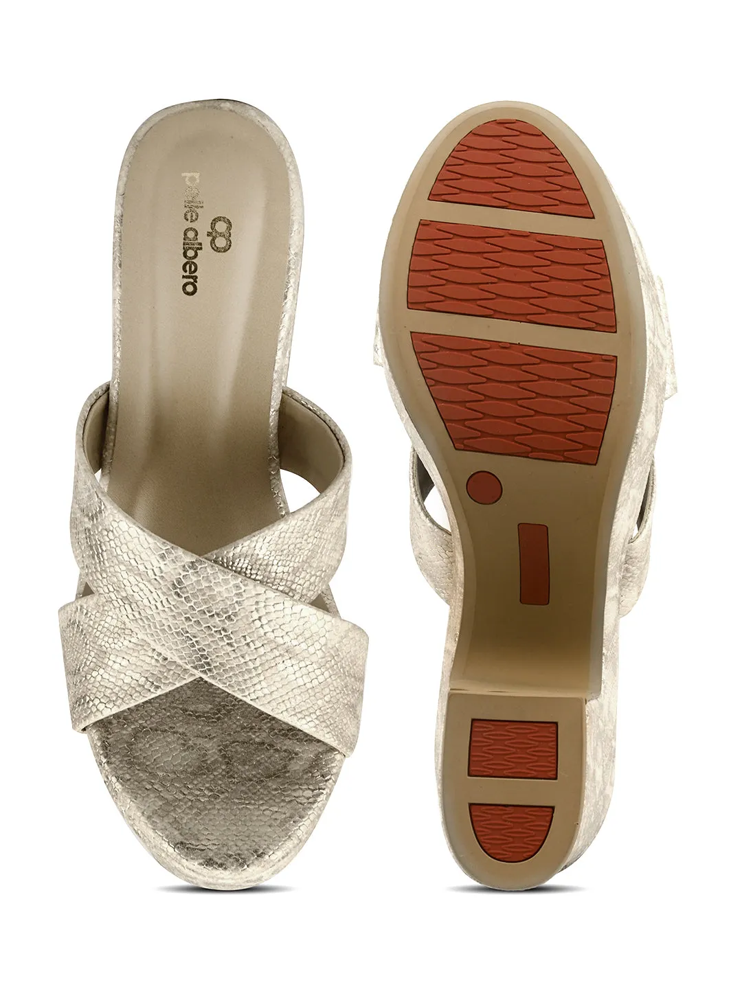 Pelle Albero White Block Heels For Women