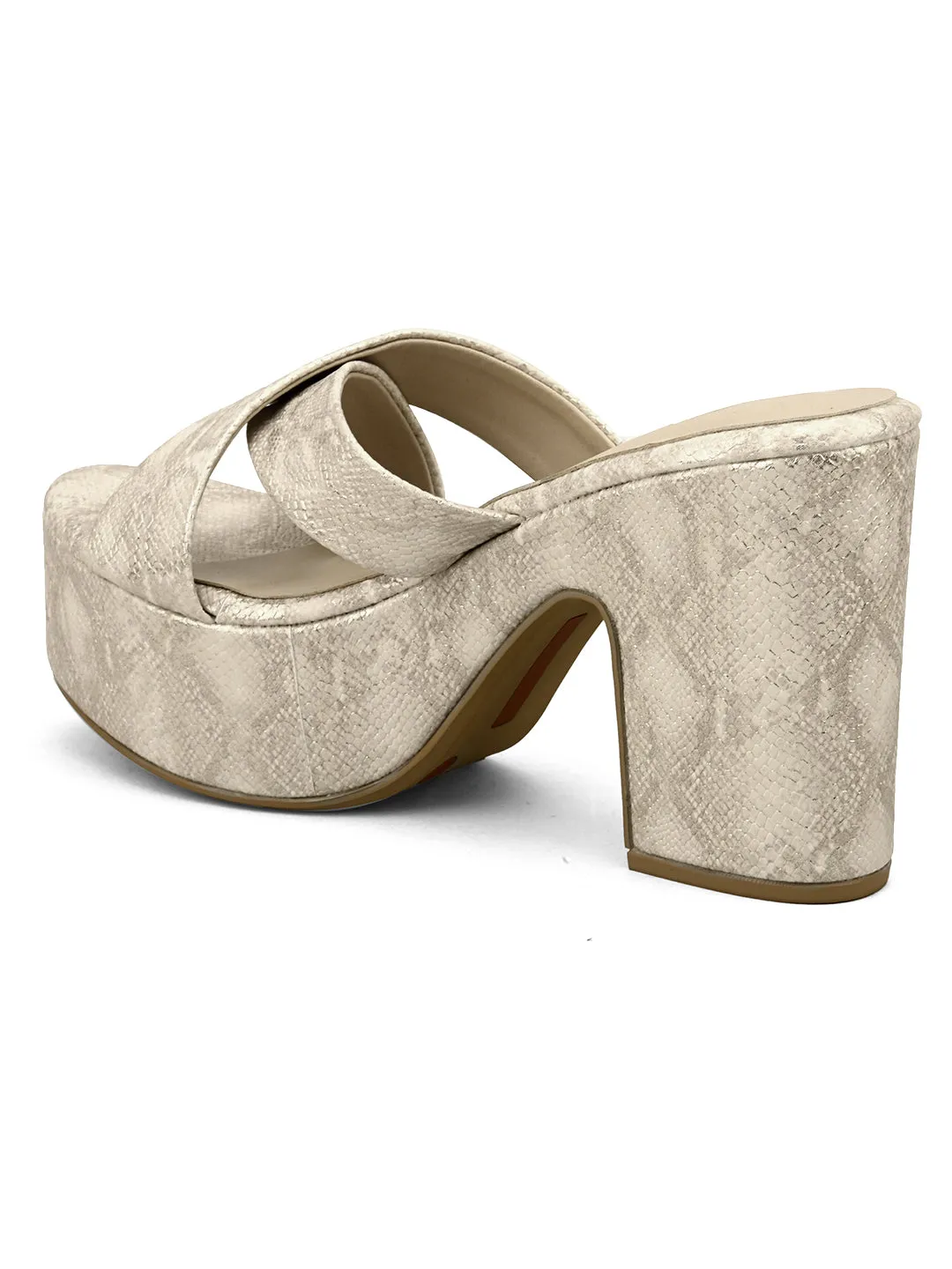 Pelle Albero White Block Heels For Women