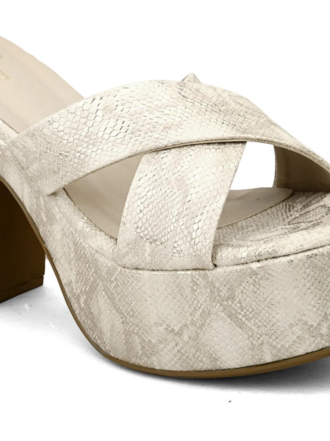 Pelle Albero White Block Heels For Women