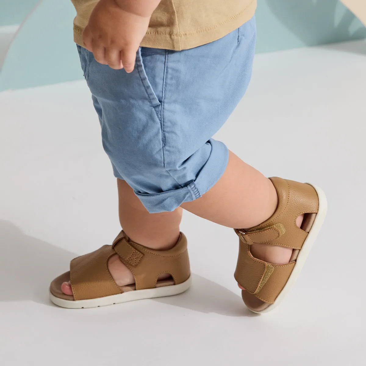Pretty Brave First Walker Bailey Sandal (Tan)