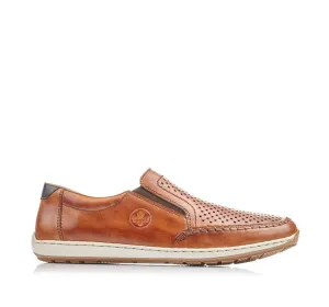Rieker Mens Slip On Shoe Tan
