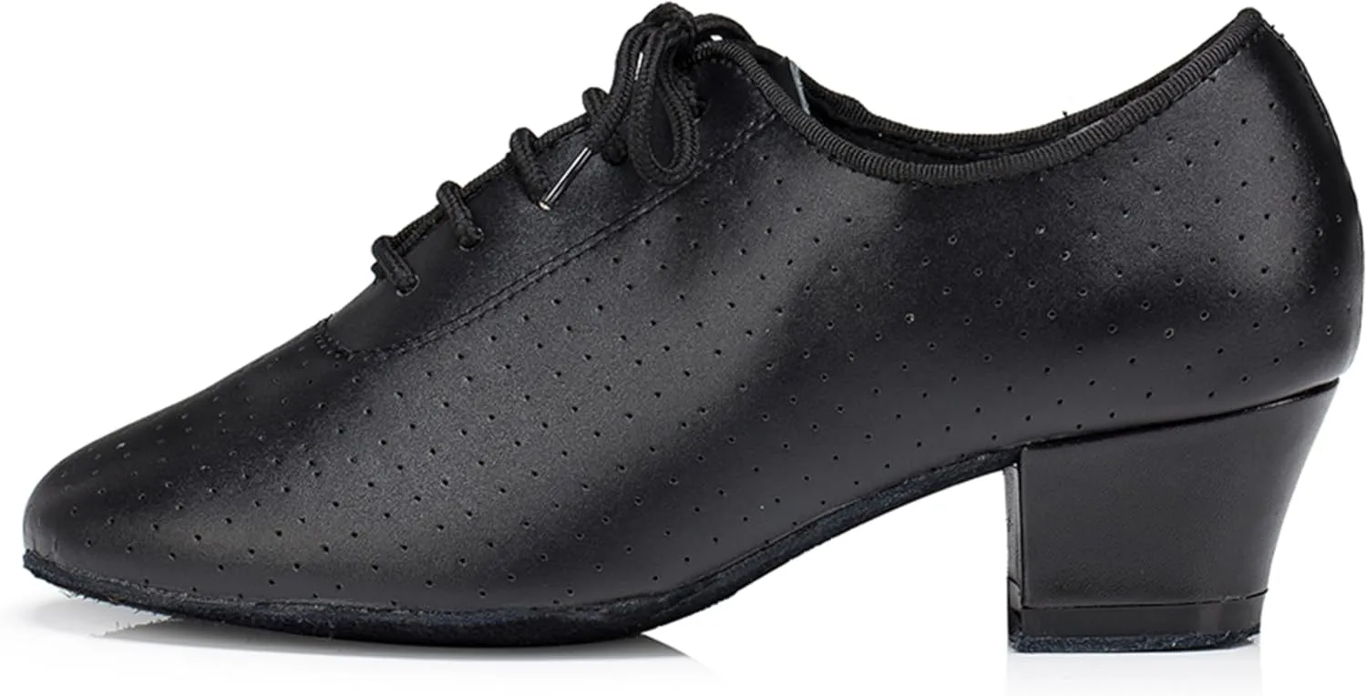 Salsa Heels for Women Lace-up Comfortable Ballroom Practice Dance Shoes Evening Pumps X2077