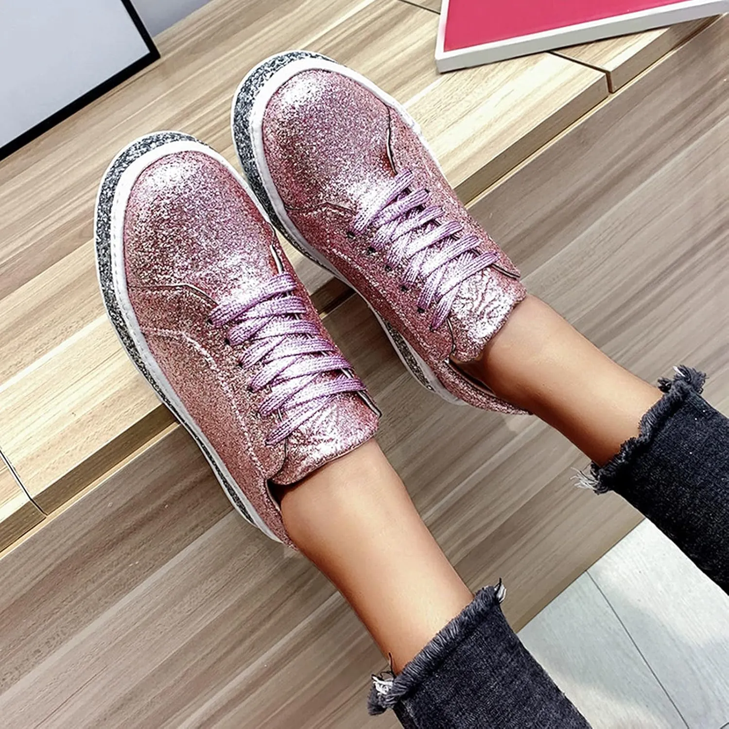 SBGMoSJ Women's Sneakers Size 10 1/2 Slip On Sneakers Women Wide Width Diabetic Black Canvas Tennis Shoes for Women Womens Black Slip On Sneakers 8.5 Zapatillas Deportivas Ortopedicas Para Mujer