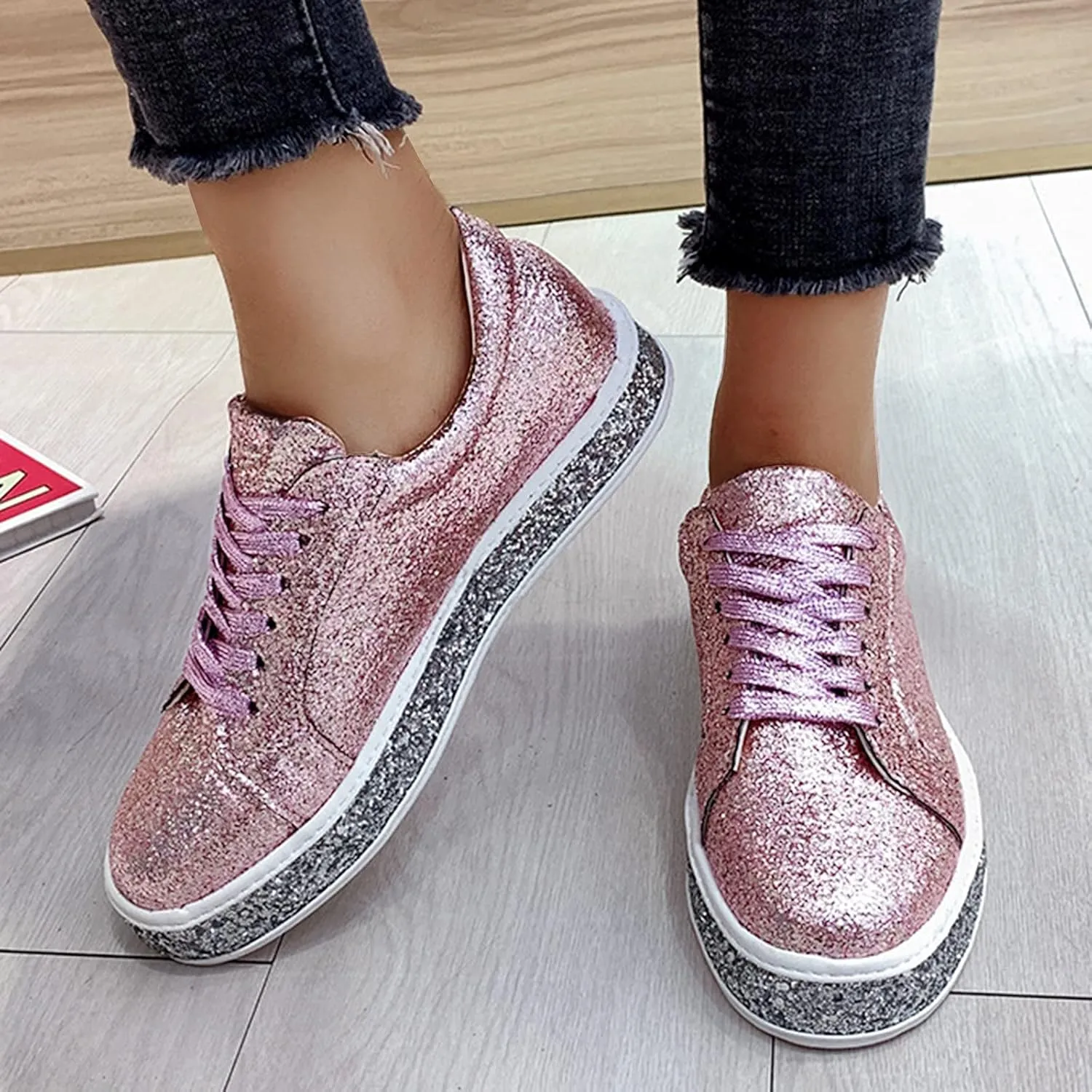 SBGMoSJ Women's Sneakers Size 10 1/2 Slip On Sneakers Women Wide Width Diabetic Black Canvas Tennis Shoes for Women Womens Black Slip On Sneakers 8.5 Zapatillas Deportivas Ortopedicas Para Mujer