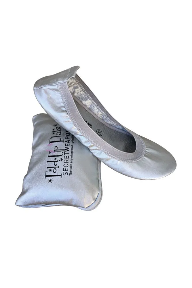 Secret Weapons Fold Up Flats in Silver Glitz