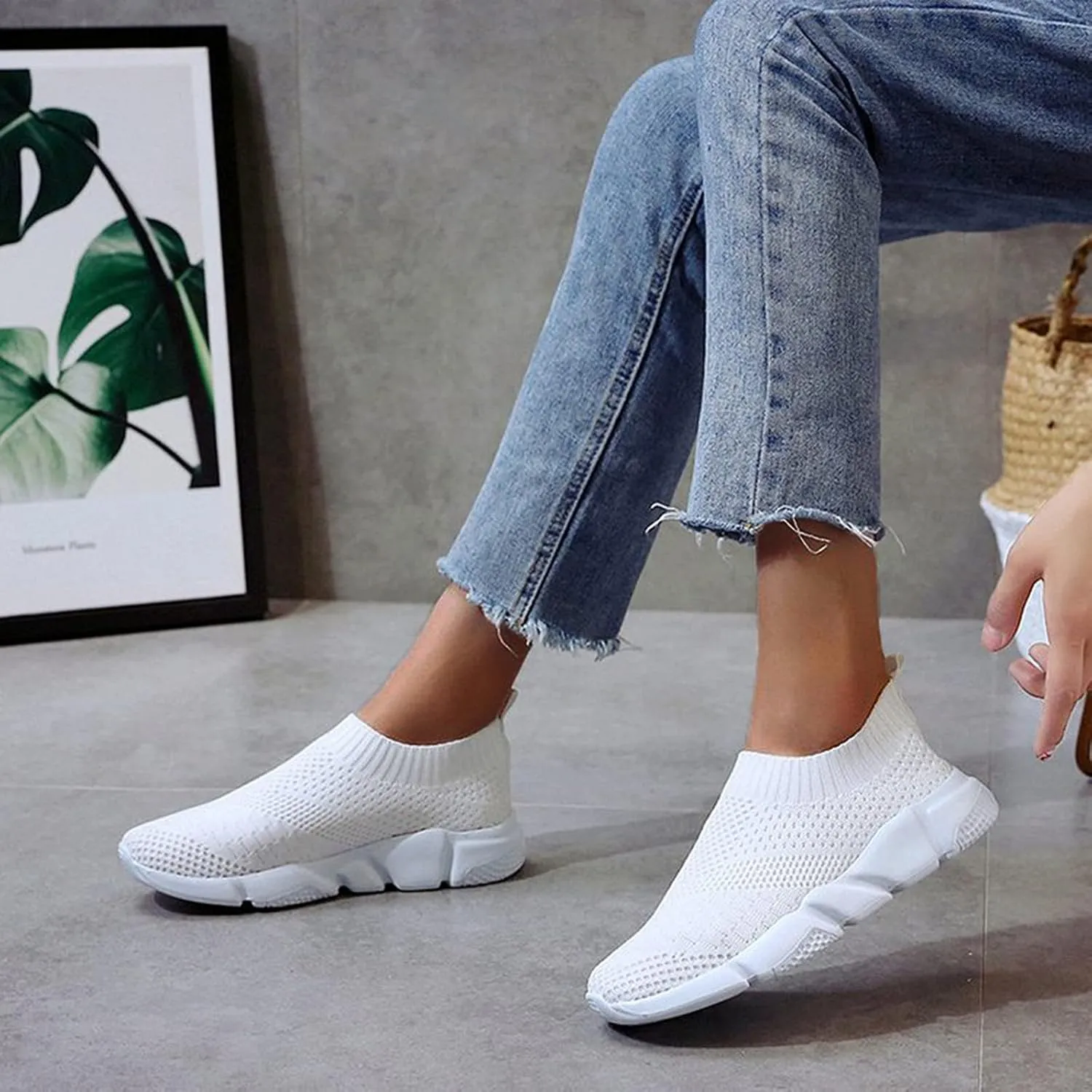 Slip On Shoes Women Comfortable No Socks Sneakers for Women 2023 Wide Toe Box Women Running Shoes White Womens Slip On Sneakers Size 7w Women's Size 9 1/2 Wide Slip-On Shoes