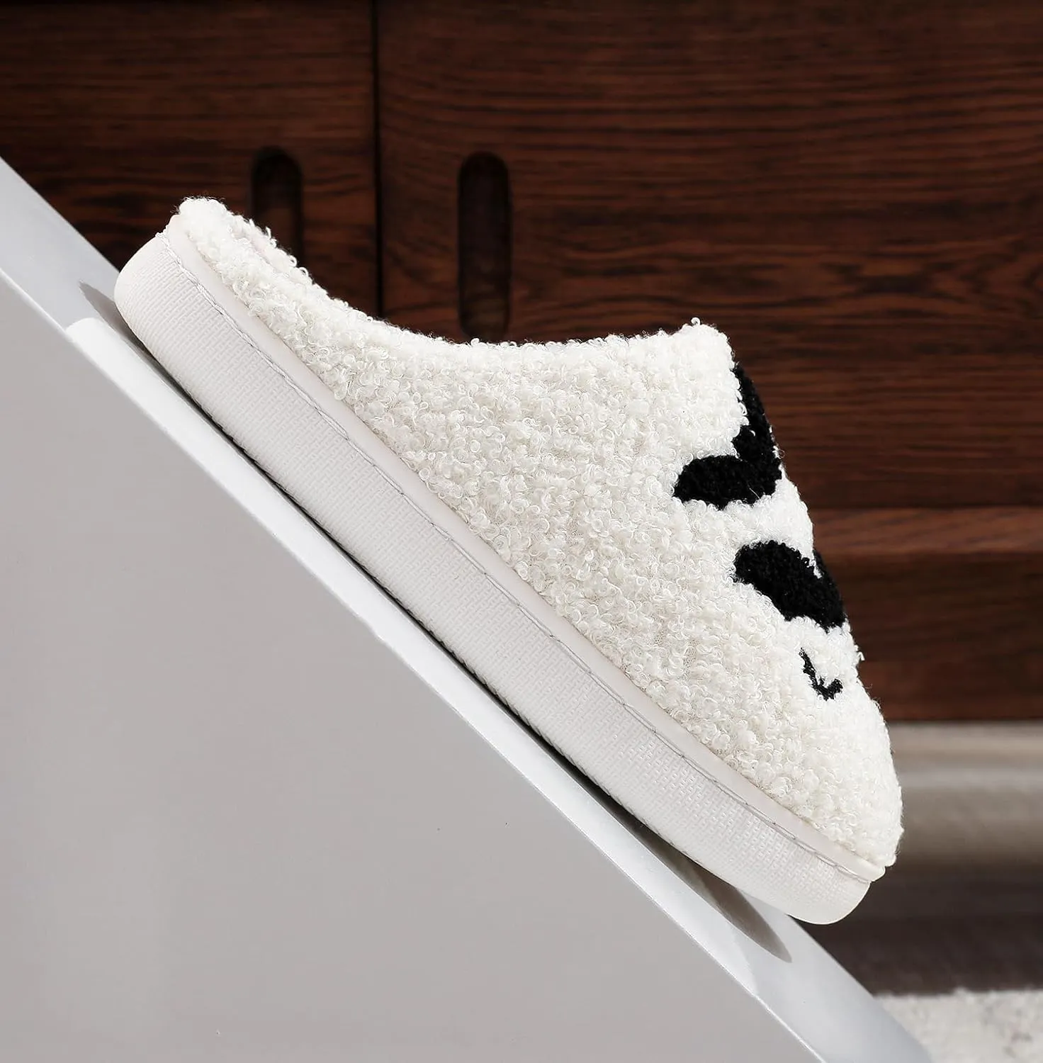 Spooky Ghostface & Pumpkin Plush Slides - Soft Halloween Slippers for Women