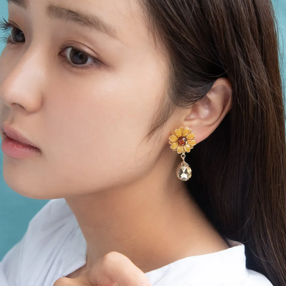 Sunflower and Teardrop Clip Ons