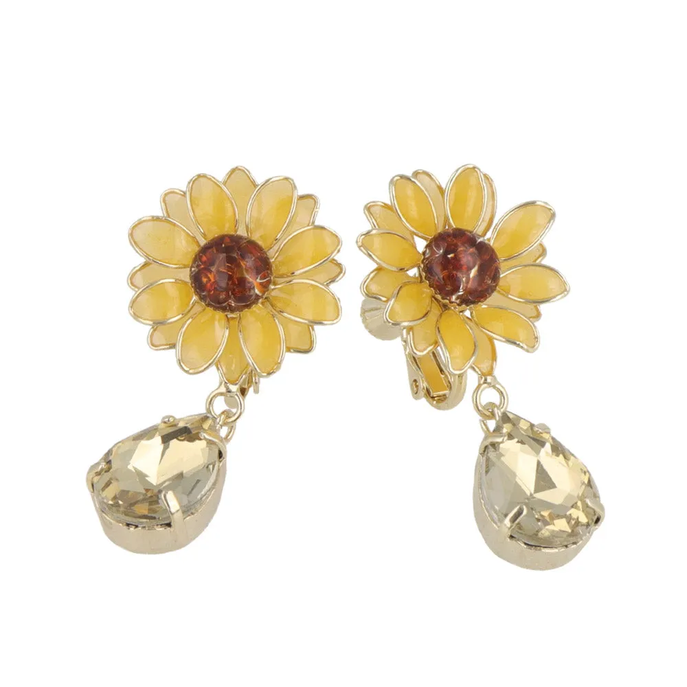 Sunflower and Teardrop Clip Ons