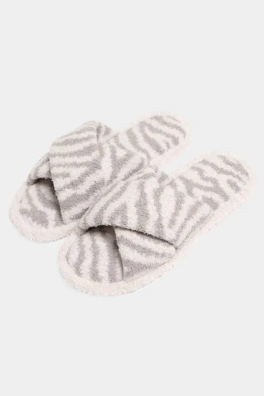 Super soft zebra slippers