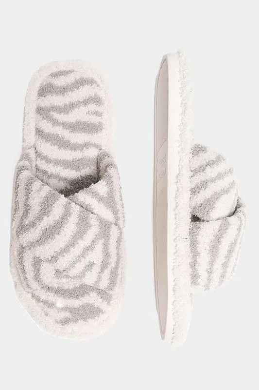 Super soft zebra slippers