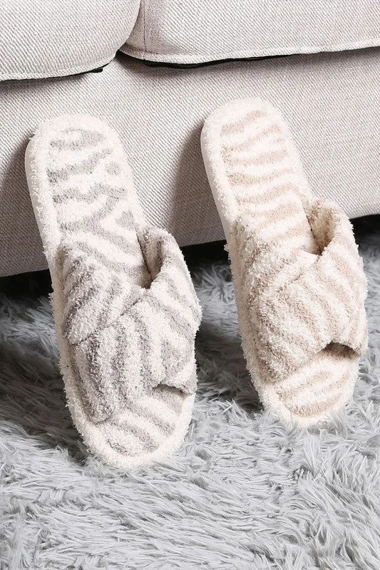 Super soft zebra slippers