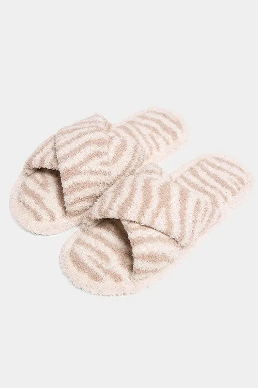 Super soft zebra slippers