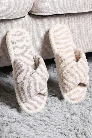 Super soft zebra slippers