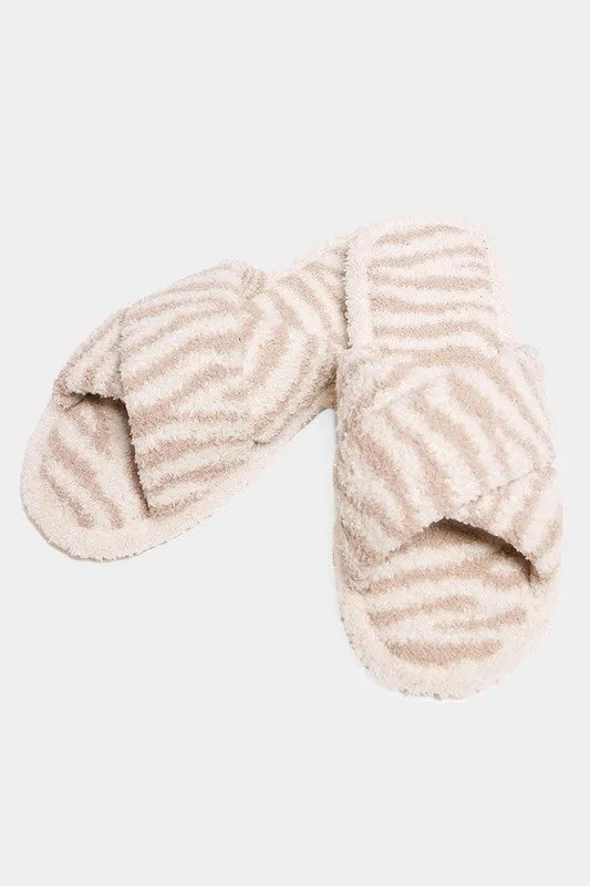 Super soft zebra slippers