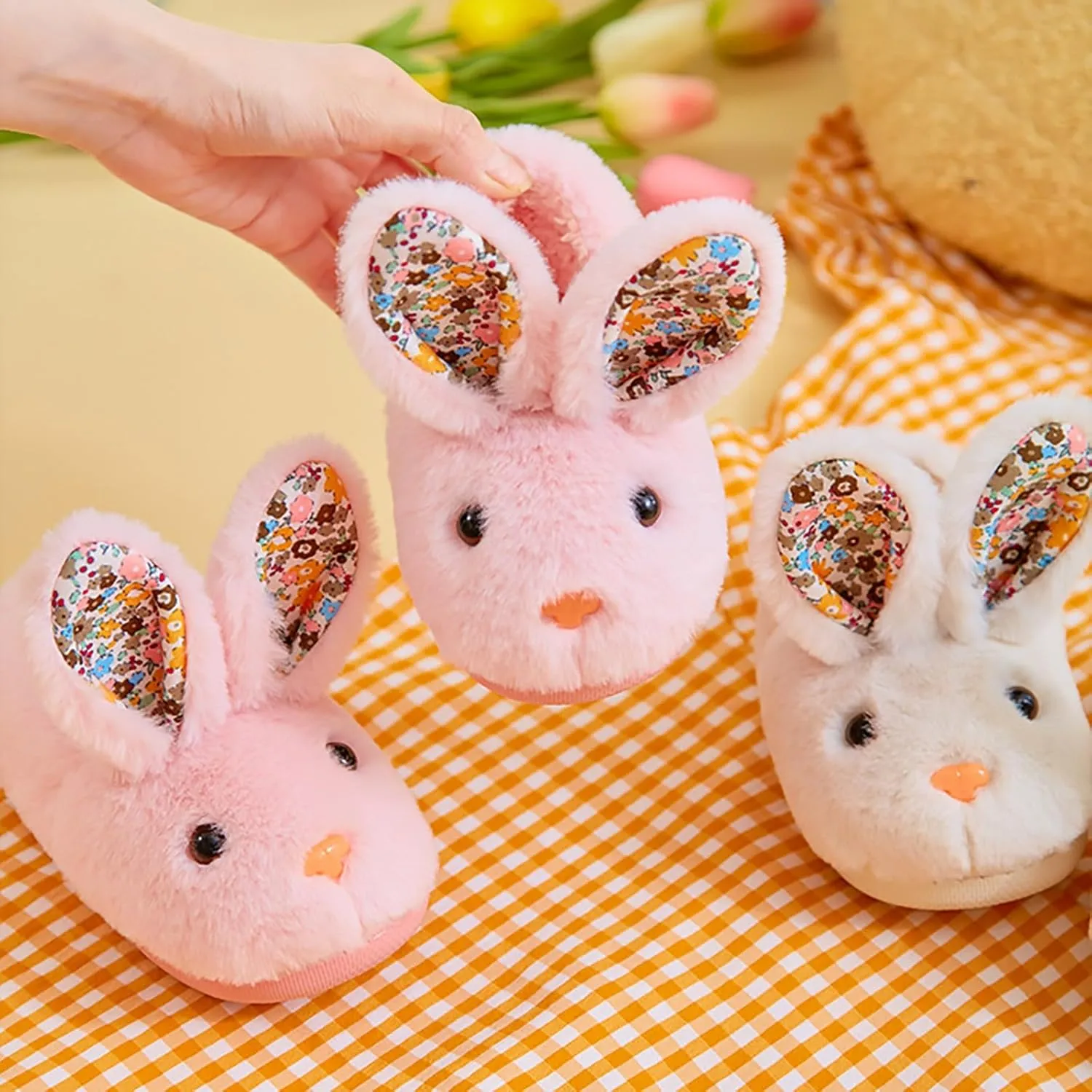 Toddler Bunny Slippers For Girls Boys Winter Warm House Shoes For Kids Winter Home Slippers Indoor Non Slip Slippers