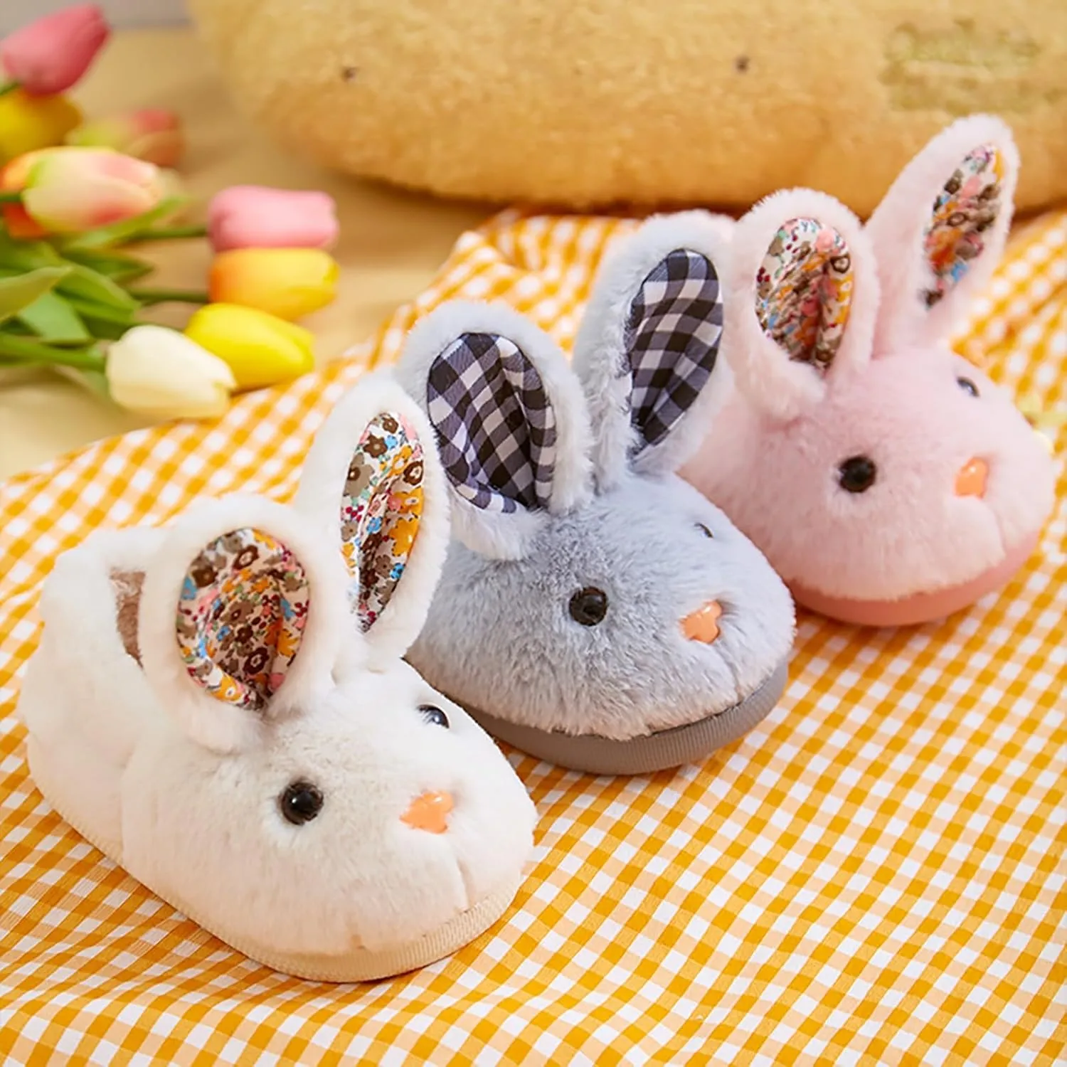 Toddler Bunny Slippers For Girls Boys Winter Warm House Shoes For Kids Winter Home Slippers Indoor Non Slip Slippers