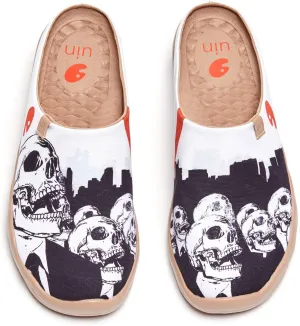 UIN Men's Painted Slipper Lightweight Comfort Mules Walking Casual Household Slip Ons Art Travel Shoes Malaga