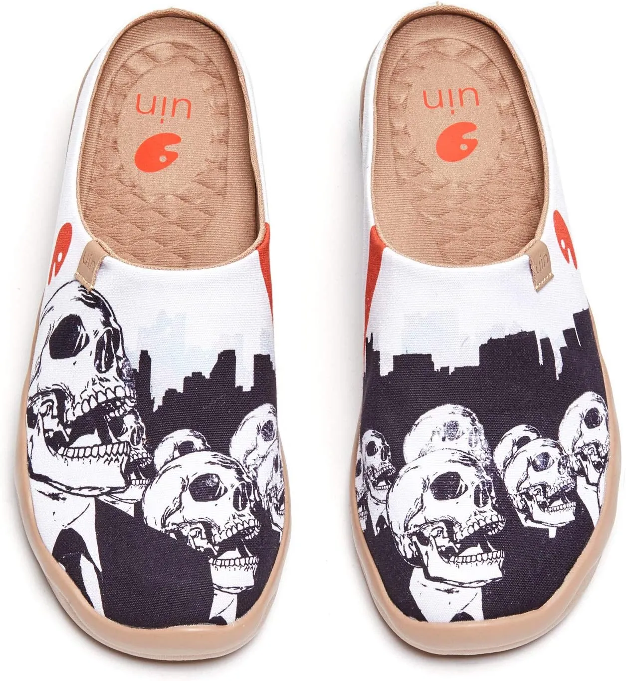 UIN Men's Painted Slipper Lightweight Comfort Mules Walking Casual Household Slip Ons Art Travel Shoes Malaga