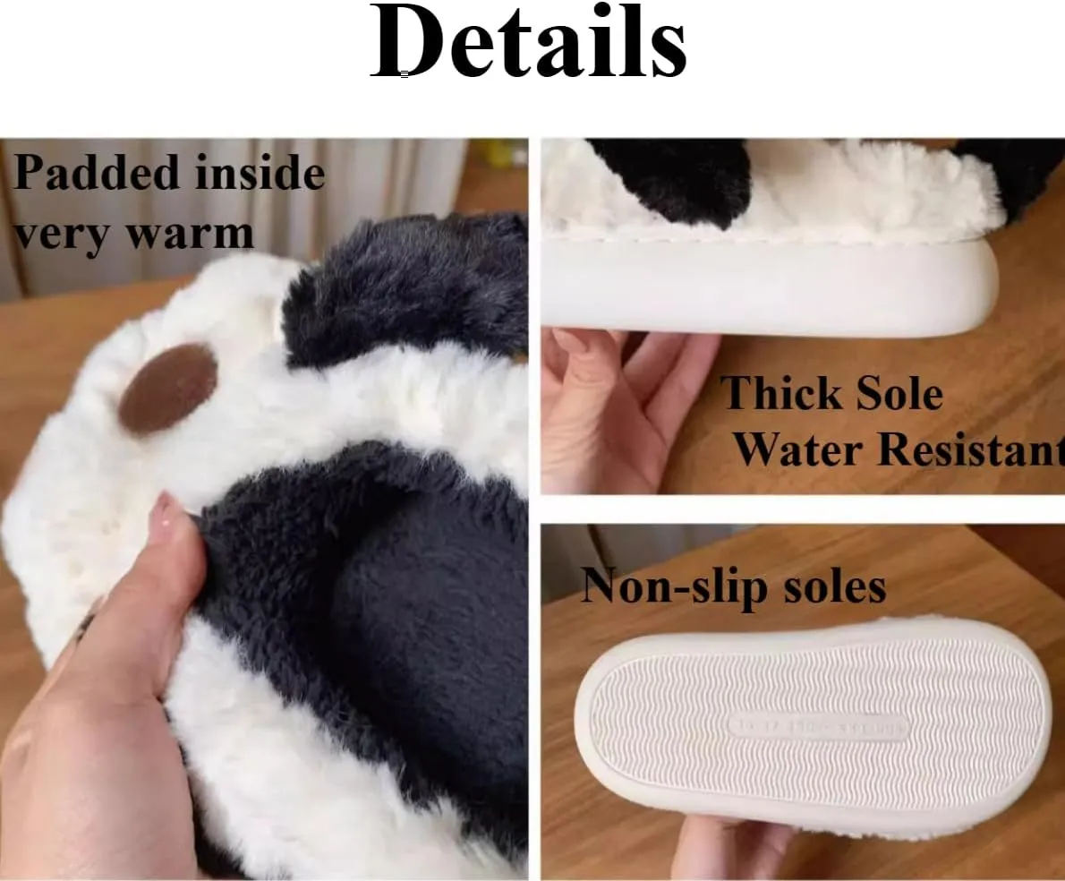 Warm and Cute Long Ear Dog Slippers Plush Puppy Animal Slippers for Women and Men Winter Slippers