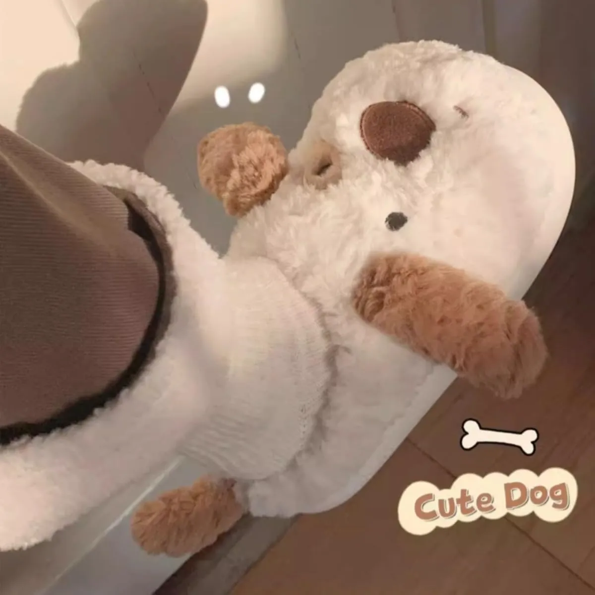 Warm and Cute Long Ear Dog Slippers Plush Puppy Animal Slippers for Women and Men Winter Slippers