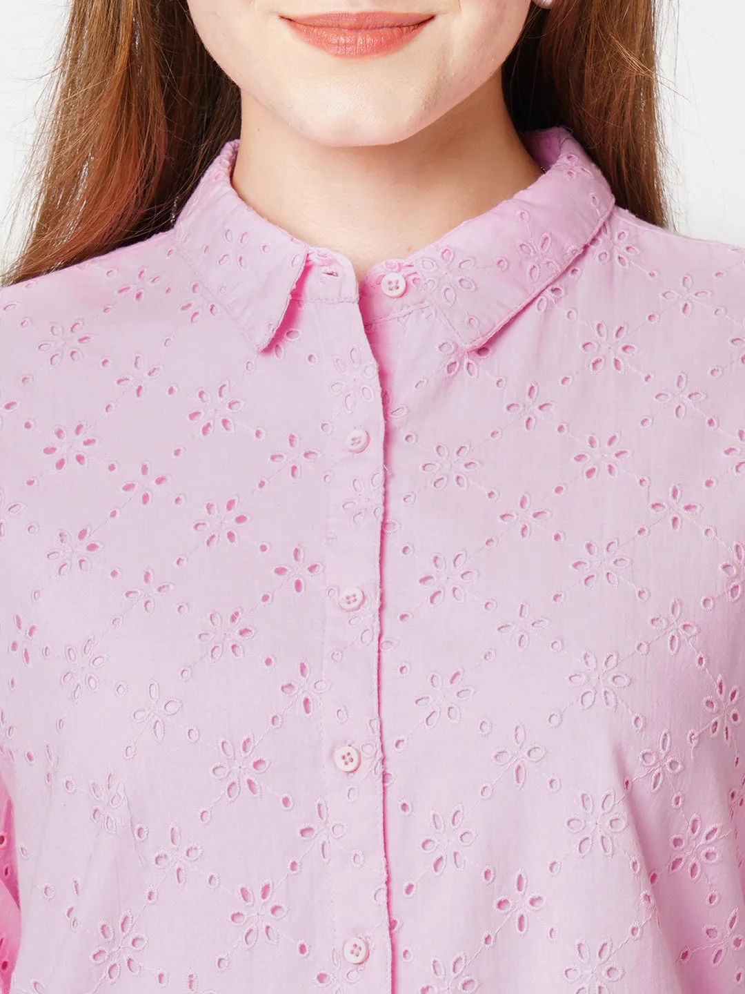 Women Schiffli Casual Shirt