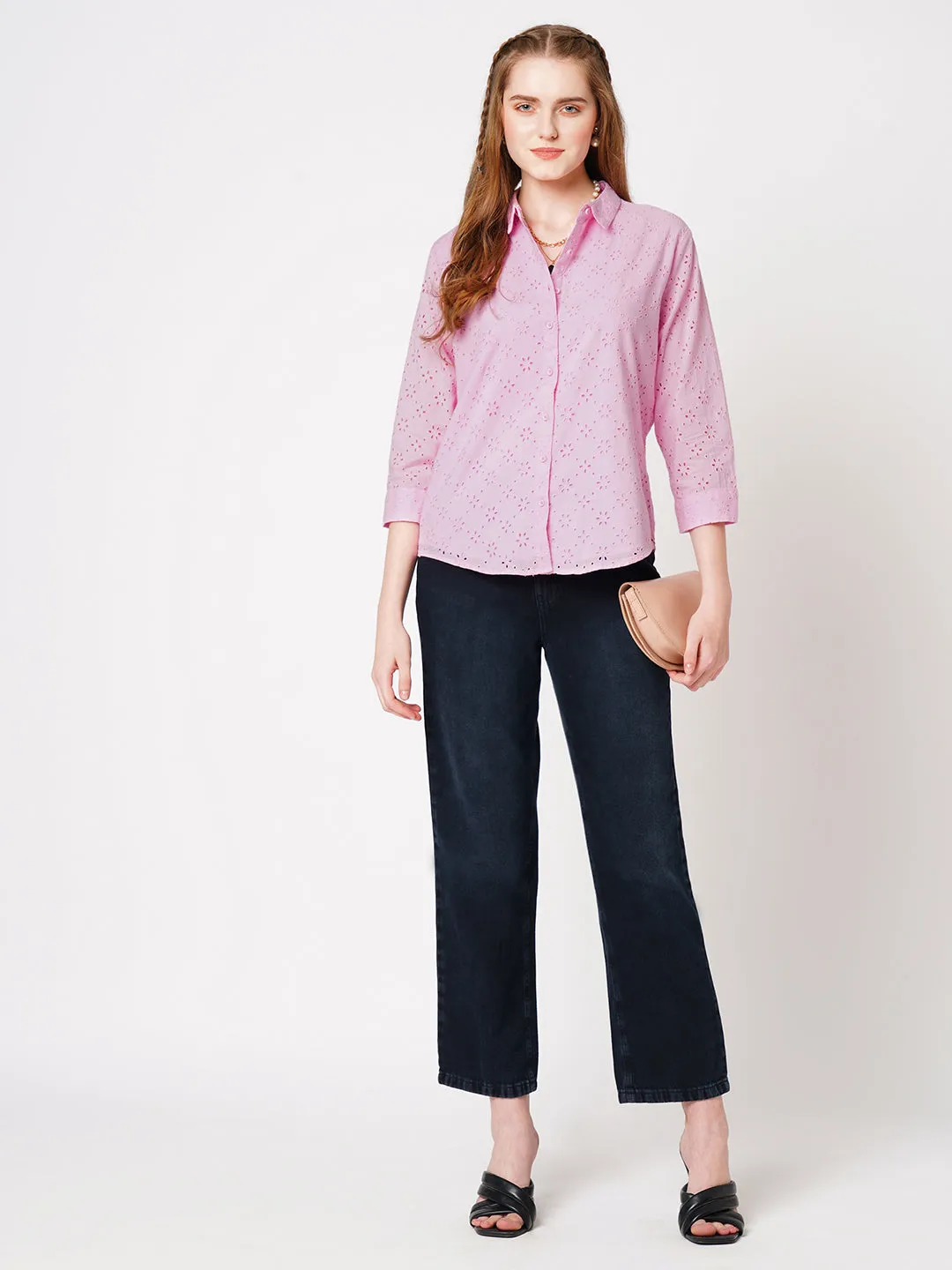 Women Schiffli Casual Shirt