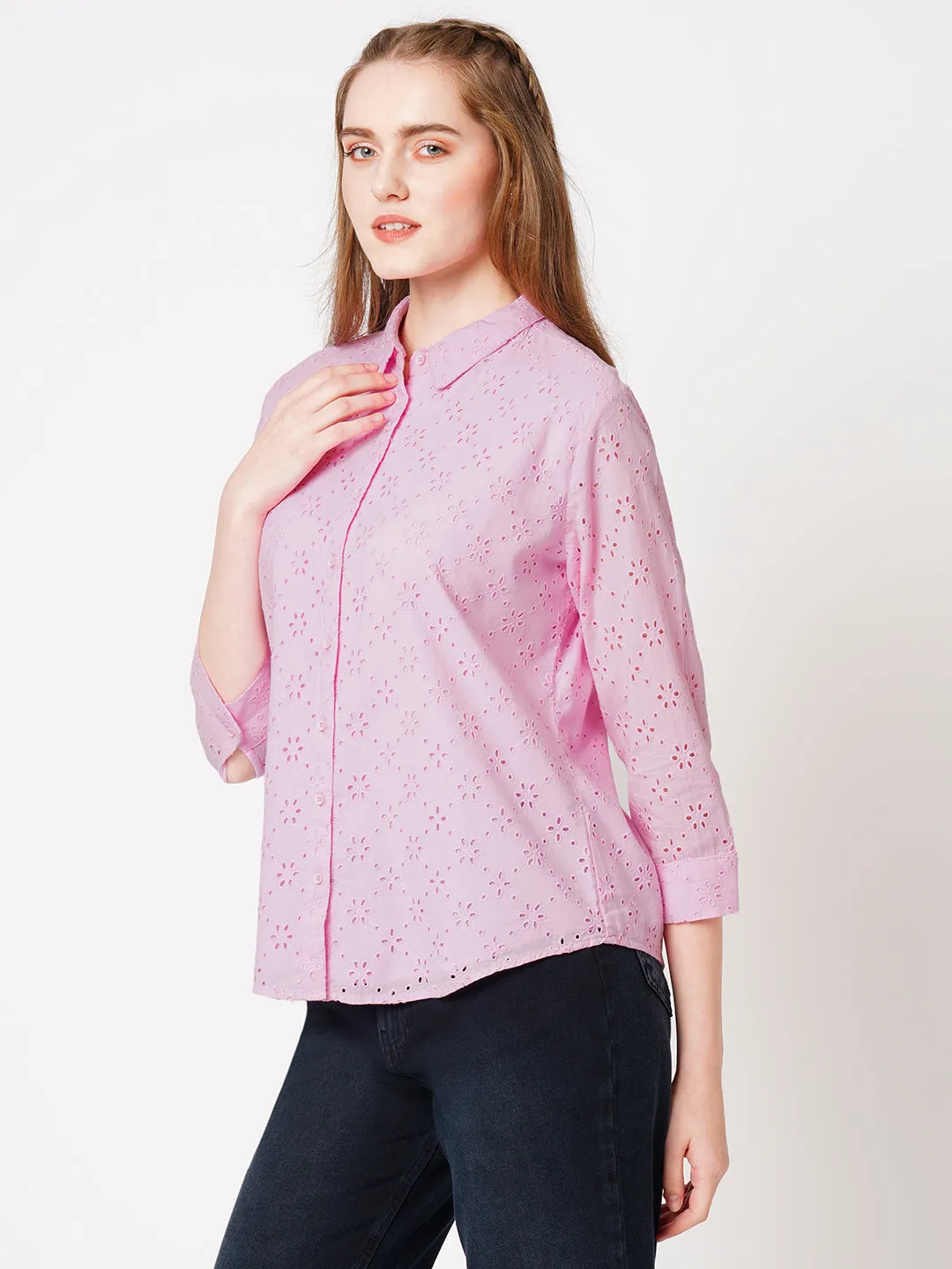 Women Schiffli Casual Shirt
