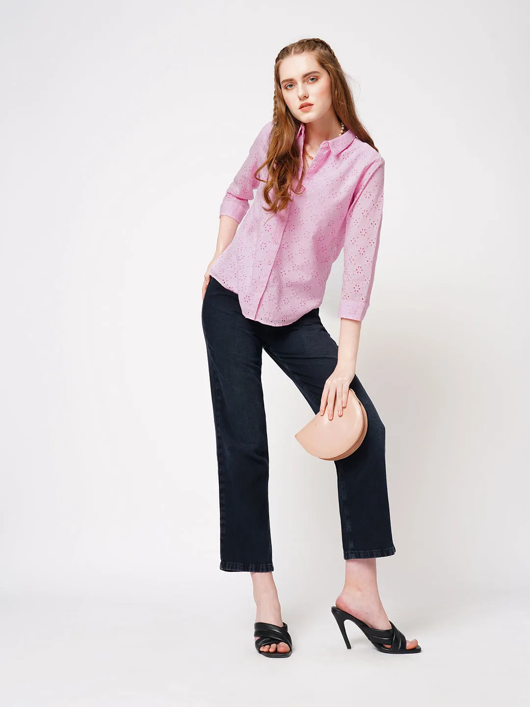 Women Schiffli Casual Shirt