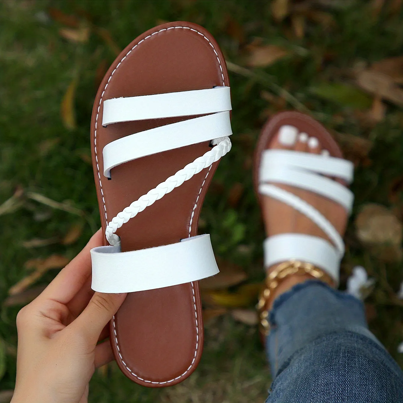 Women's Casual Flat Slides |  Open Toe Slip On Shoes