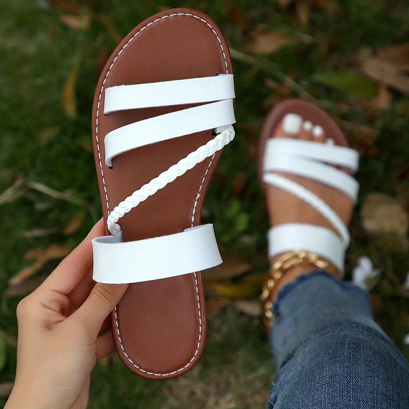 Women's Casual Flat Slides |  Open Toe Slip On Shoes